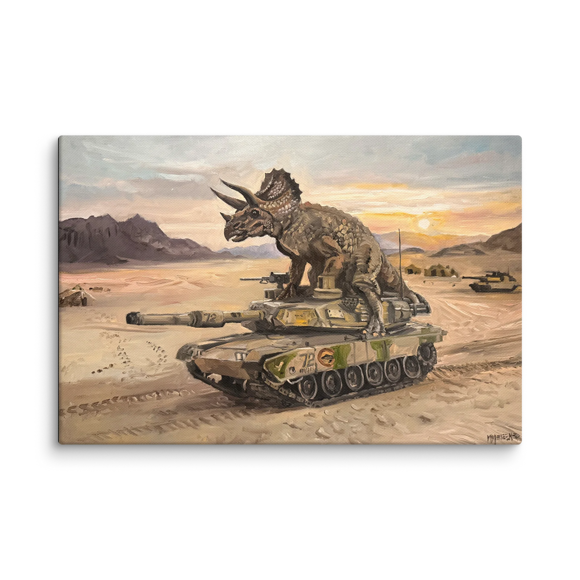 Triceratops with tank-Giclee Canvas product image (5)