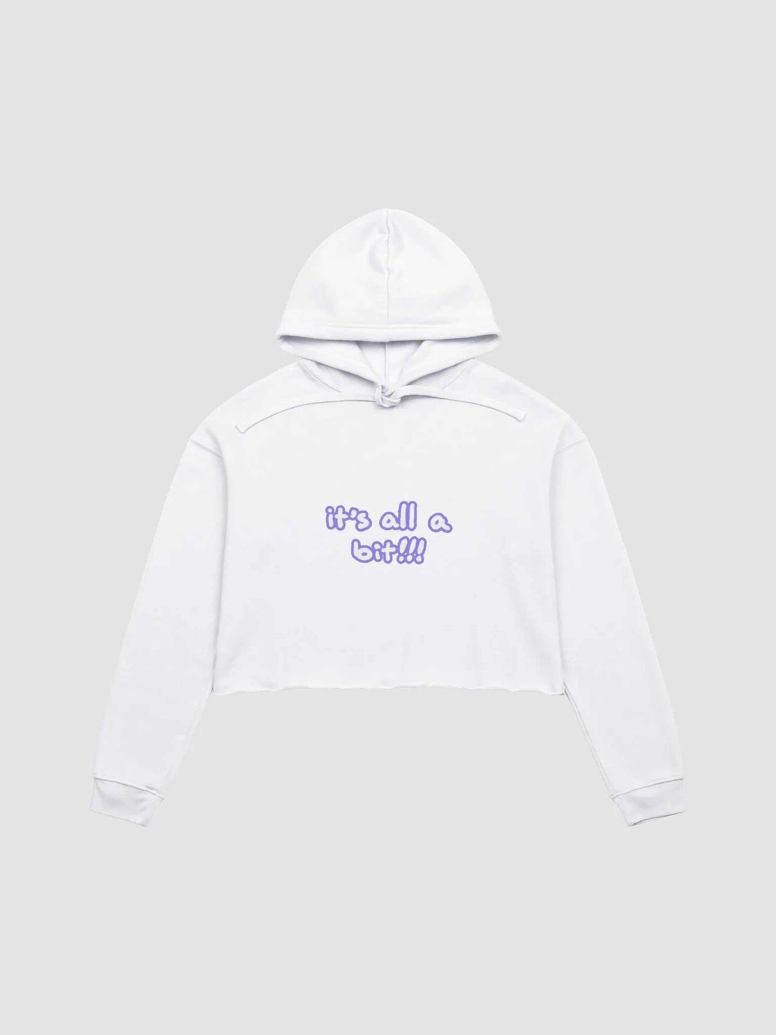 “It’s all a bit!!!” (lined design, #9081ED) fleece cropped hoodie product image (30)