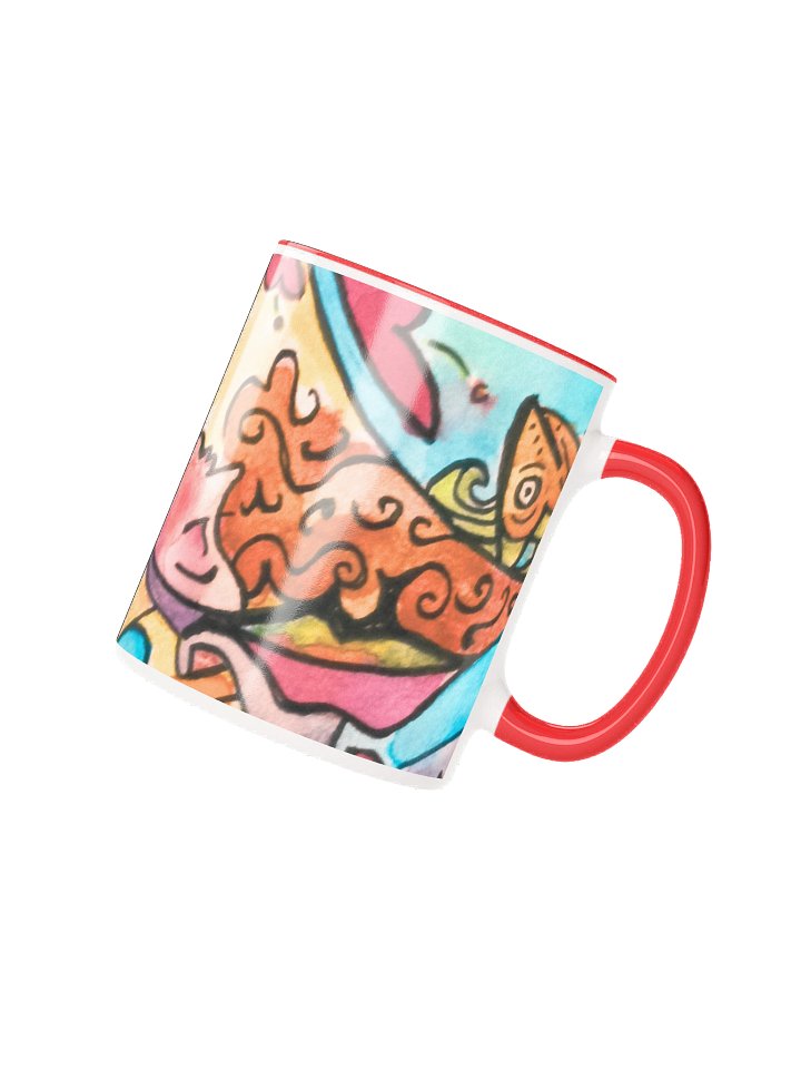 Ann's Original Sleeping Beauty Watercolor Wash & Ink Artwork Accent Coffee Mug 11oz Microwave & Dishwasher Safe Glossy Ceramic with Colored Interior & Handle product image (11)