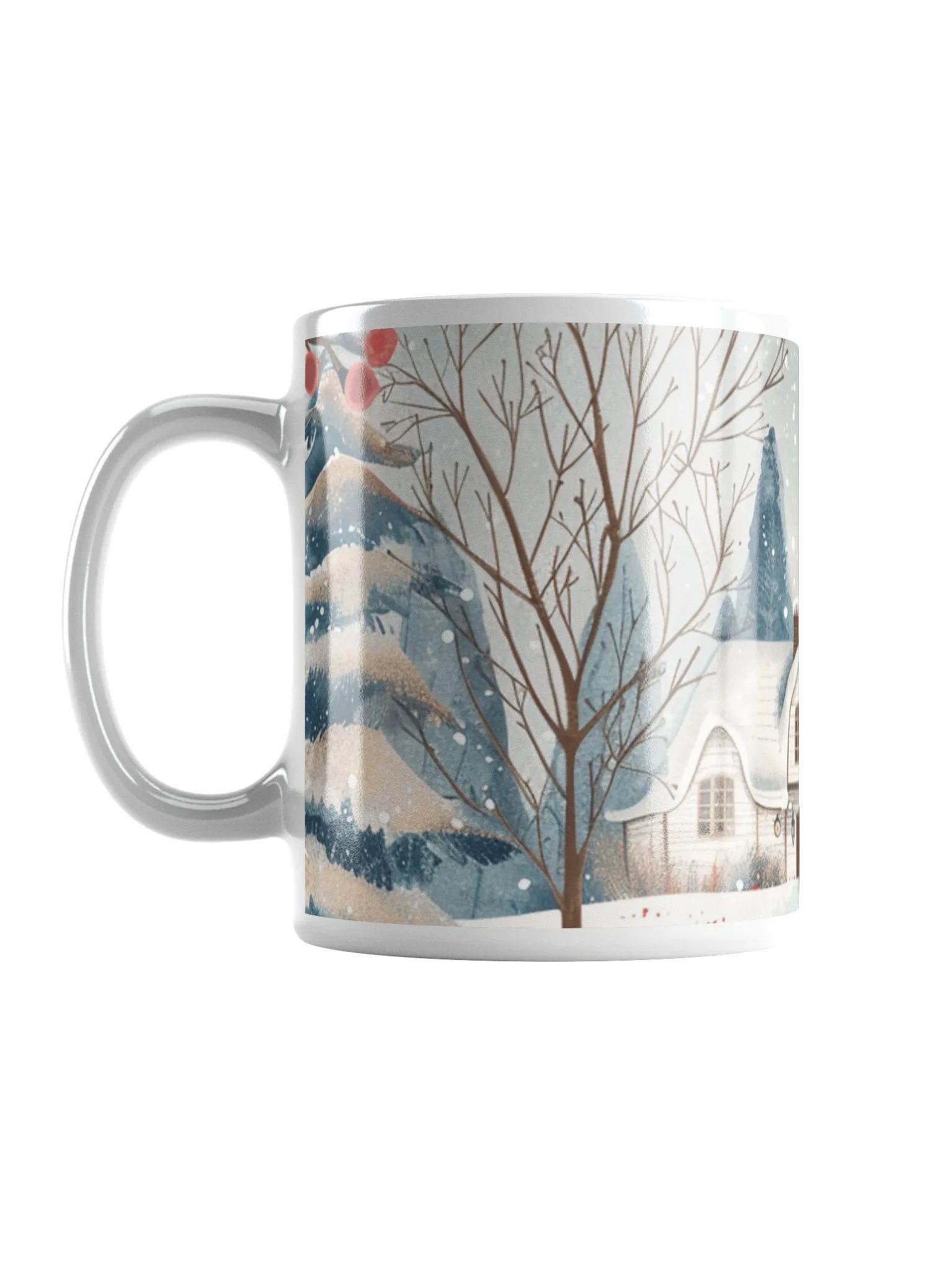 Snowy Winter White Glossy Ceramic Mug by Treasure Pie product image (1)