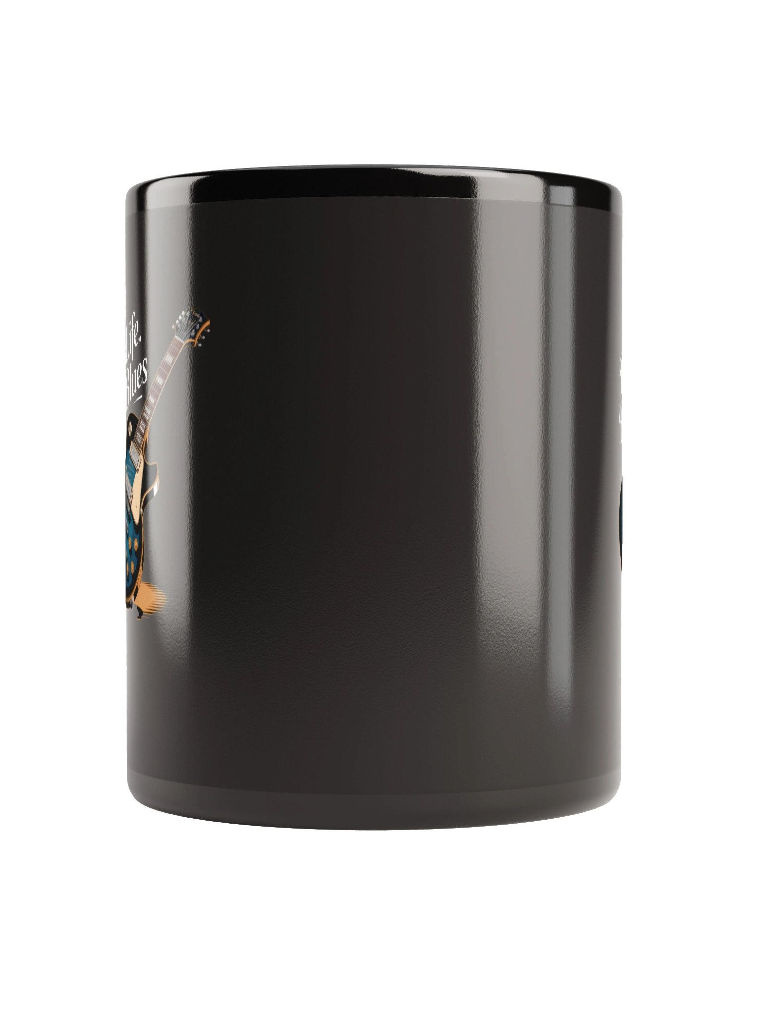 Real Life, Real Blues – Black Glossy Mug (The Slogan Series) product image (5)