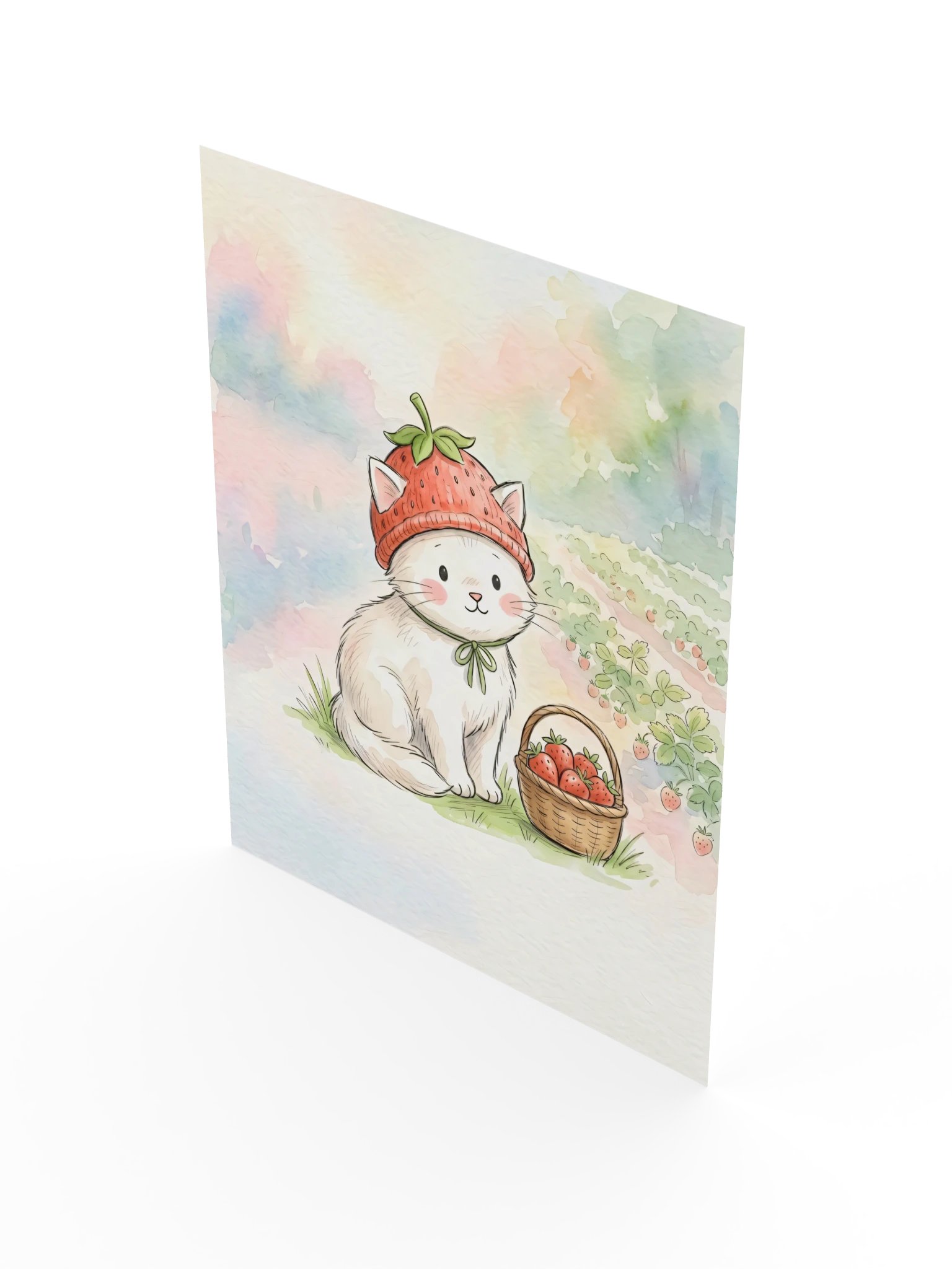 Strawberry Hat Kitten Poster product image (17)