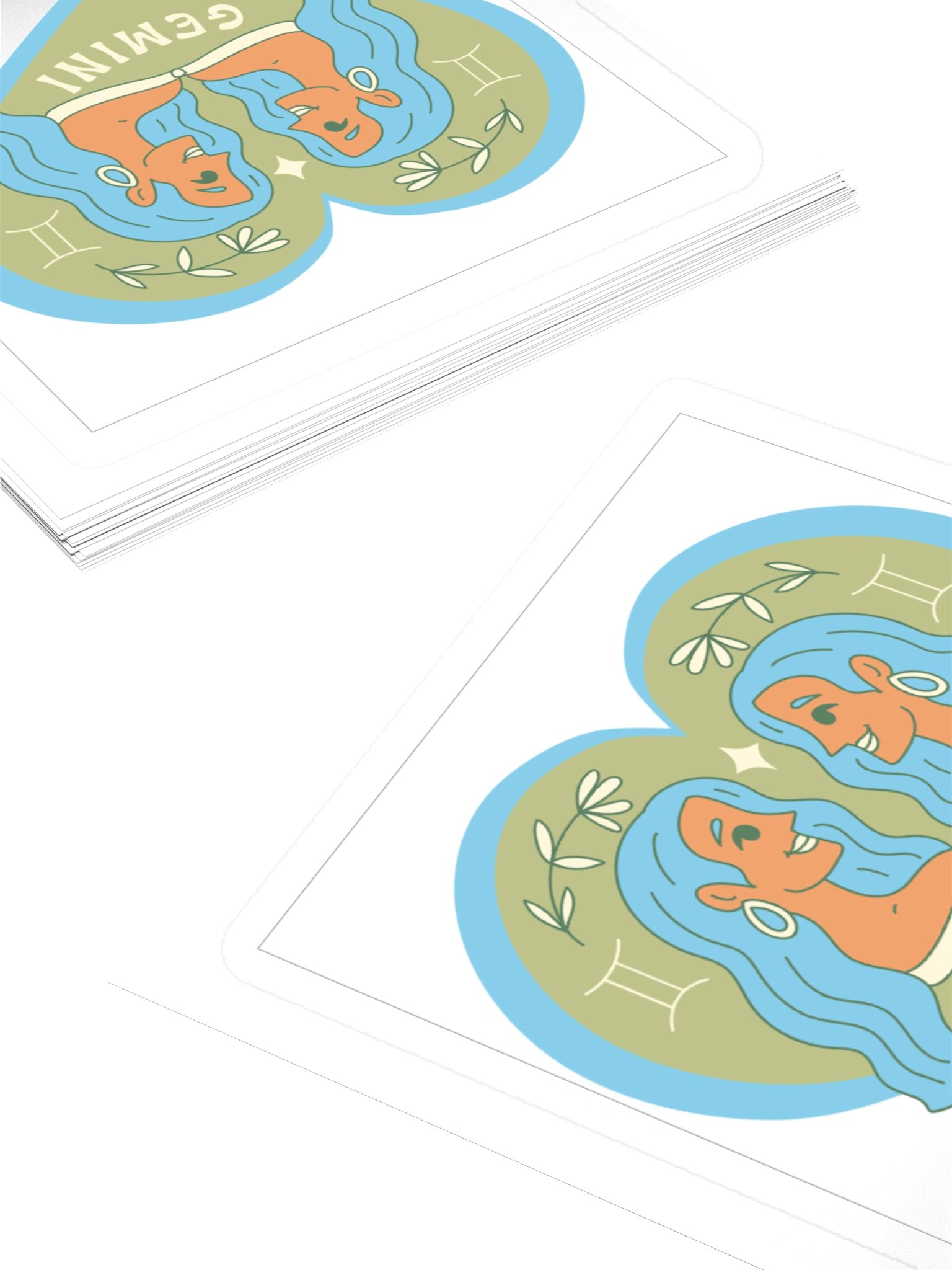 Gemini Zodiac Sticker — Blue Duality Heart Design product image (4)