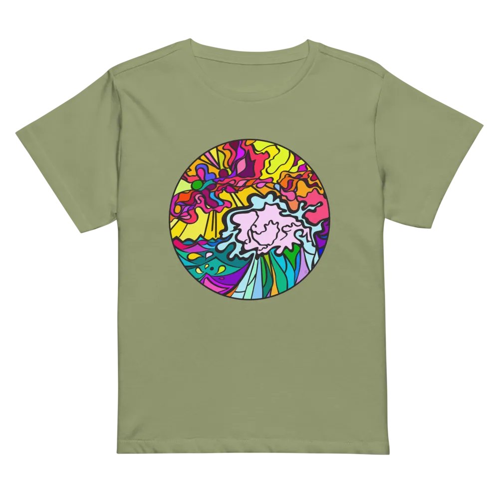 Lively Stained Glass Swirl Women's Tee - Wave at Sunset product image (3)