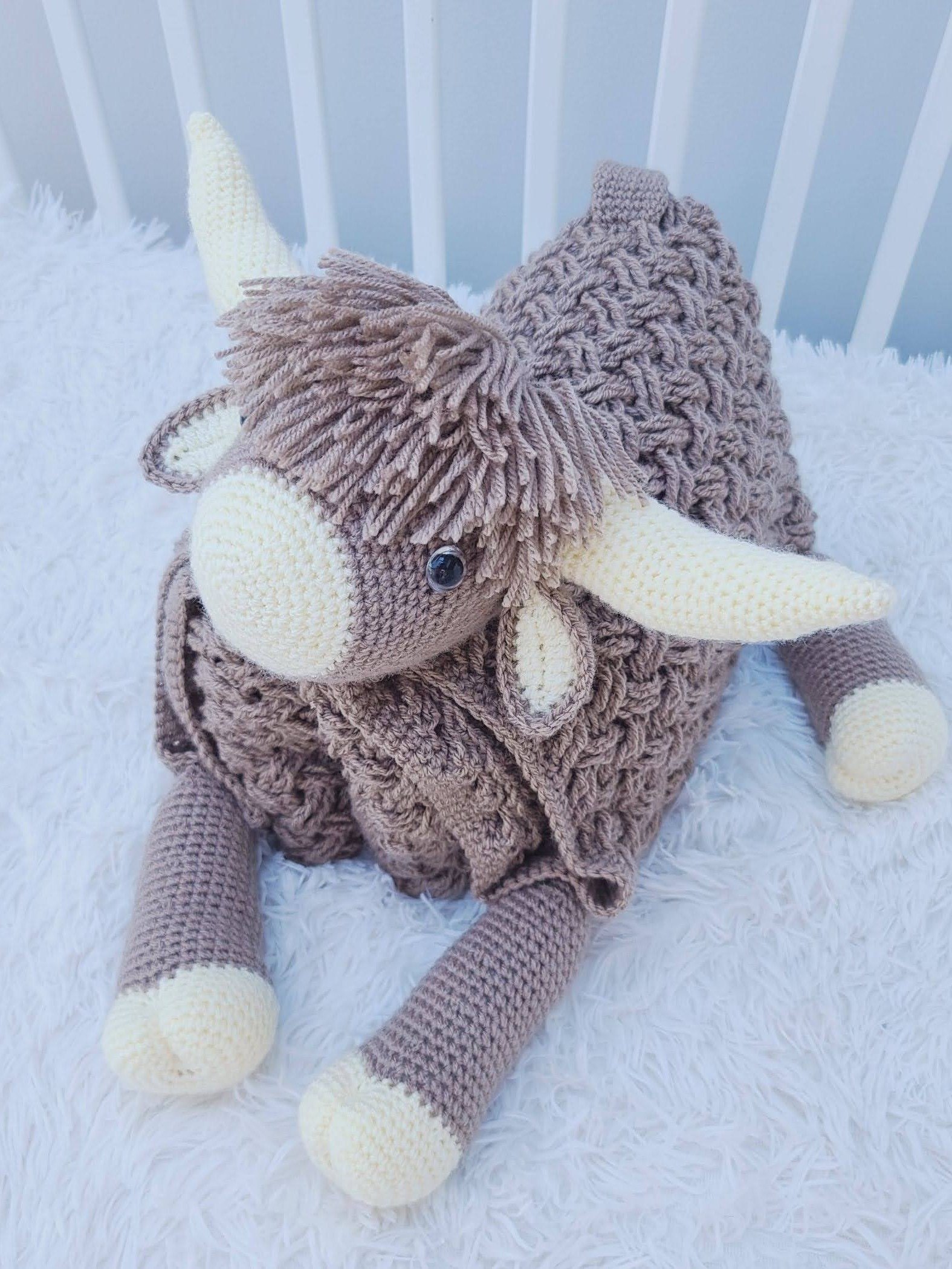Highland Cow Crochet Baby Blanket Pattern | Scottish Afghan (PDF) product image (11)
