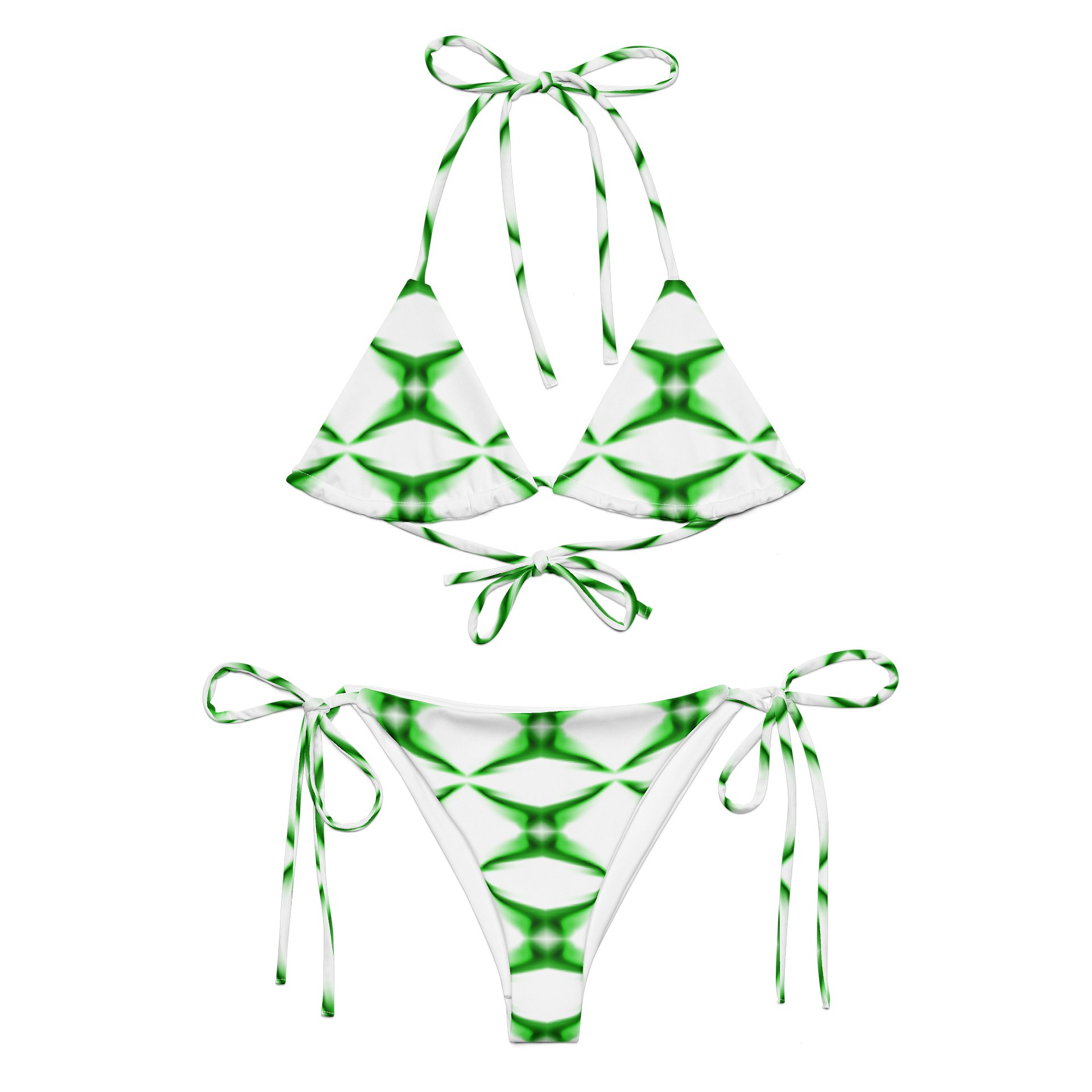 Green Geometric Pulse – String Bikini Eco-Chic Geometric Bikini Set product image (5)