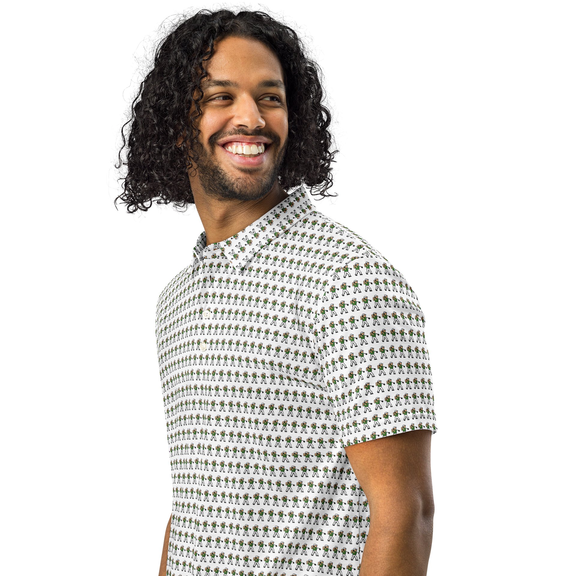 8-Bit Golfer - Men's Slim Fit Polo Shirt product image (2)