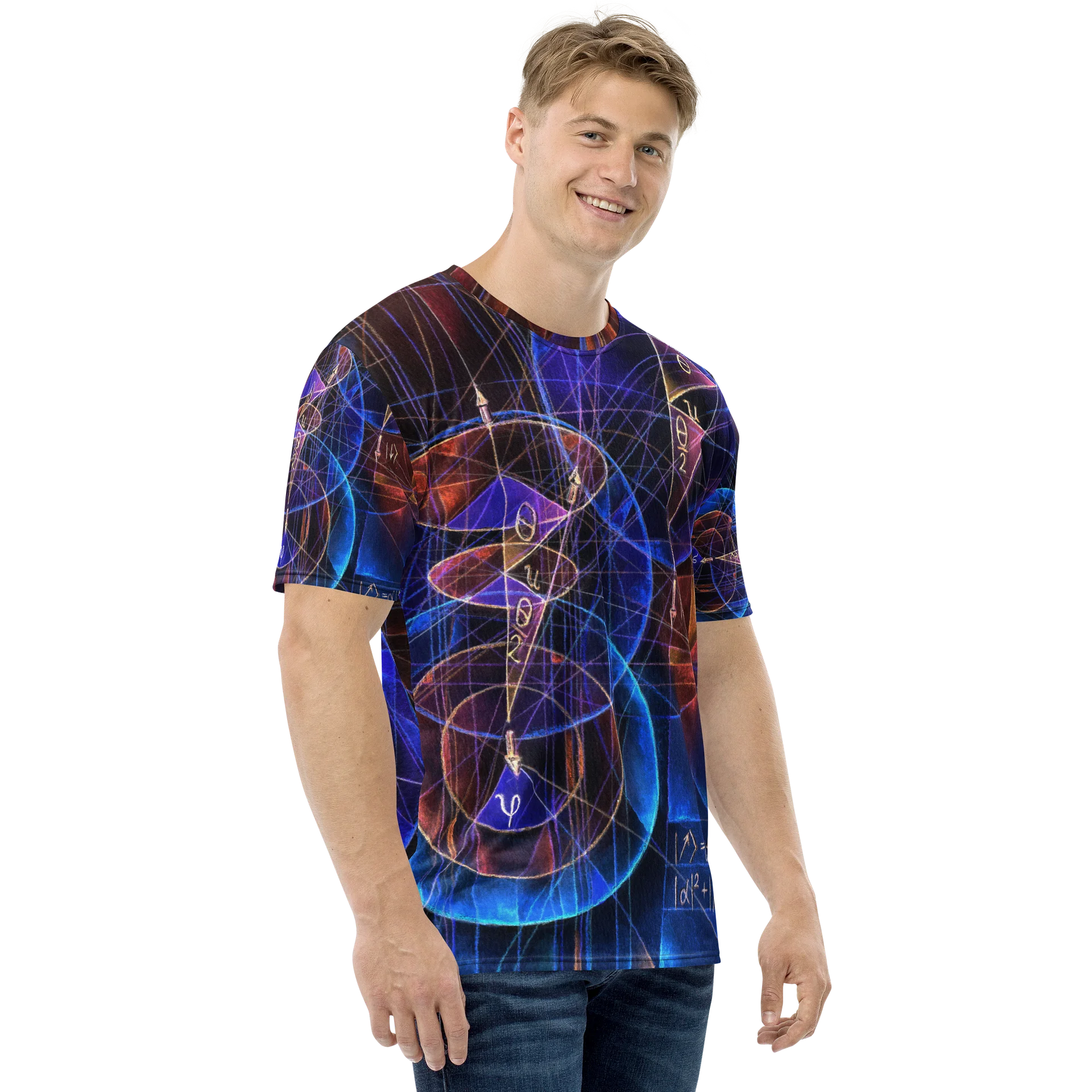 Spinning Projection - Quantum Physics Negative Art Men's Crew Neck T-Shirt product image (6)