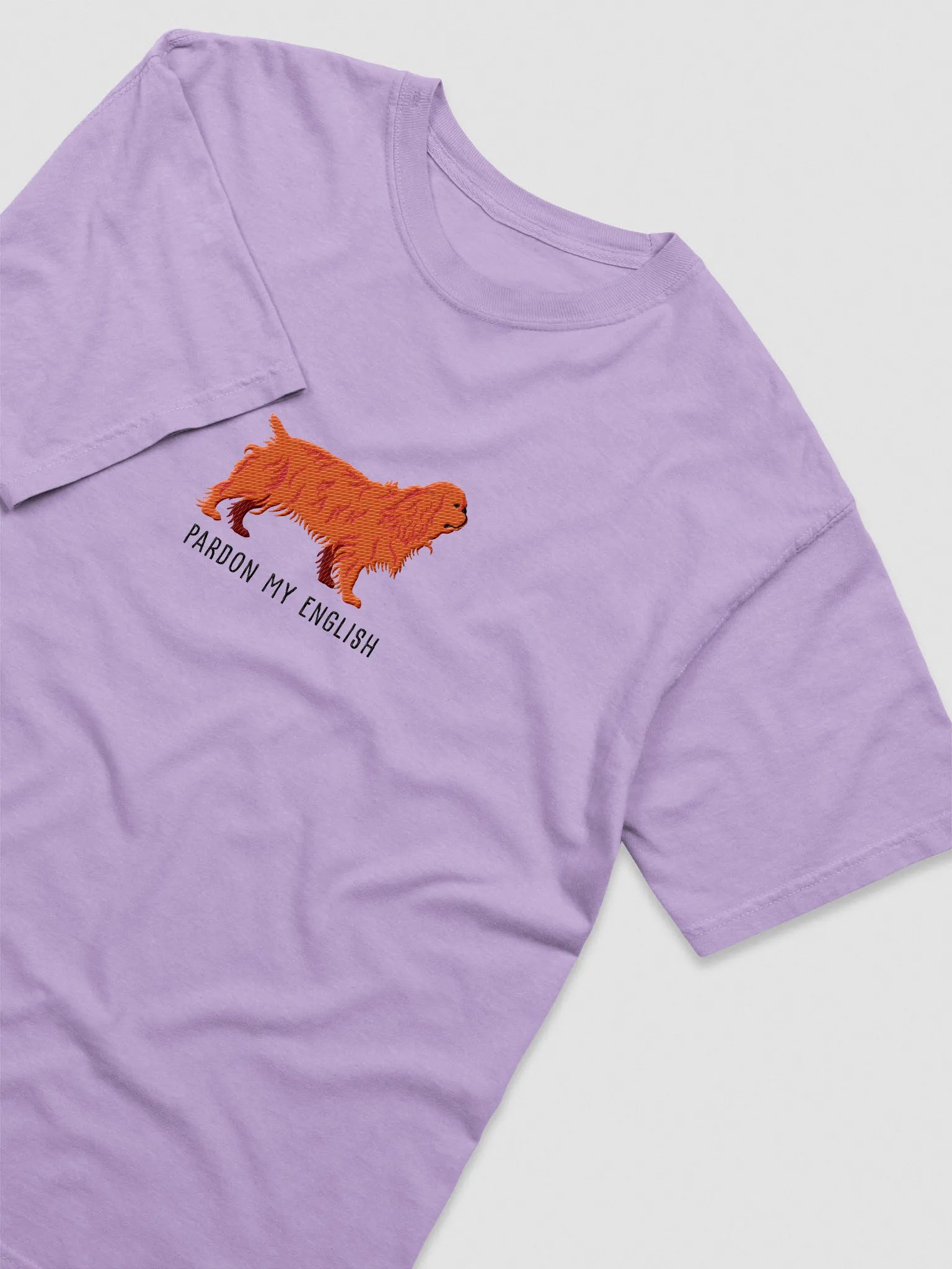Pardon My English T-Shirt(Embroidered) of an English Toy Spaniel(Ruby) product image (6)