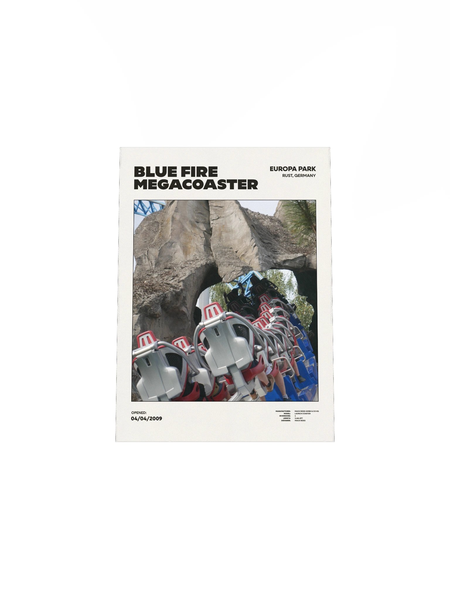 Blue Fire Megacoaster Cave Premium Poster product image (4)