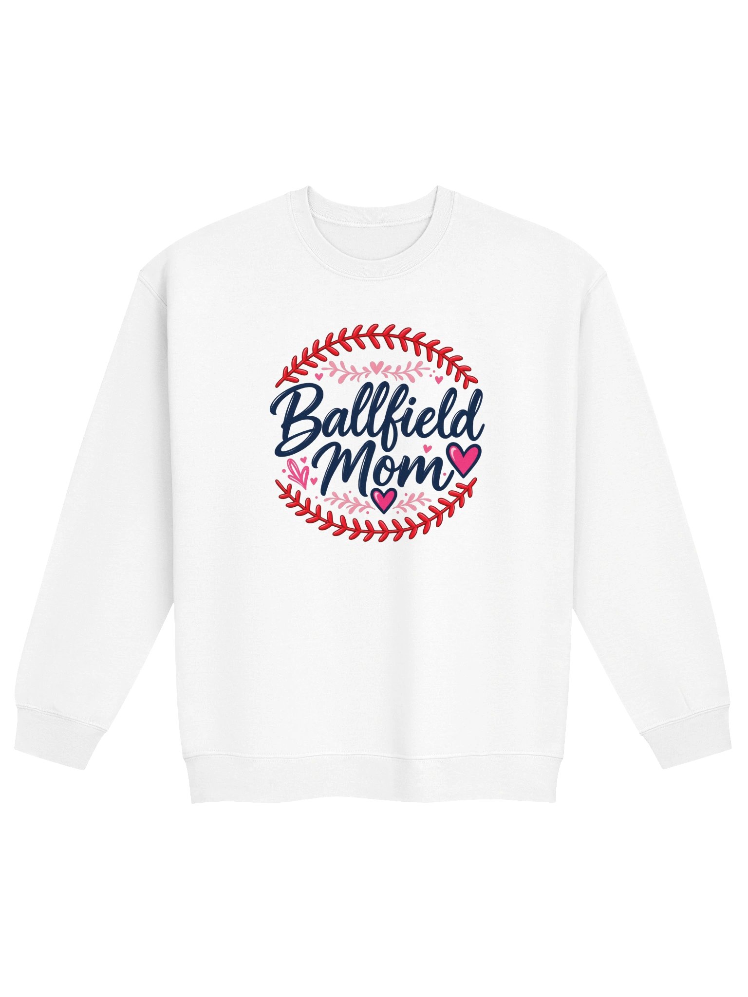 Ballfield Mom Baseball Circle Sweatshirt | Navy & Pink Crewneck product image (2)