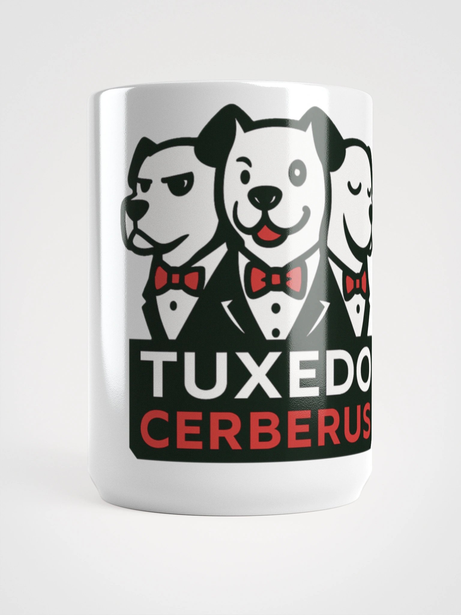 Tuxedo Cerberus White Glossy Mug product image (5)