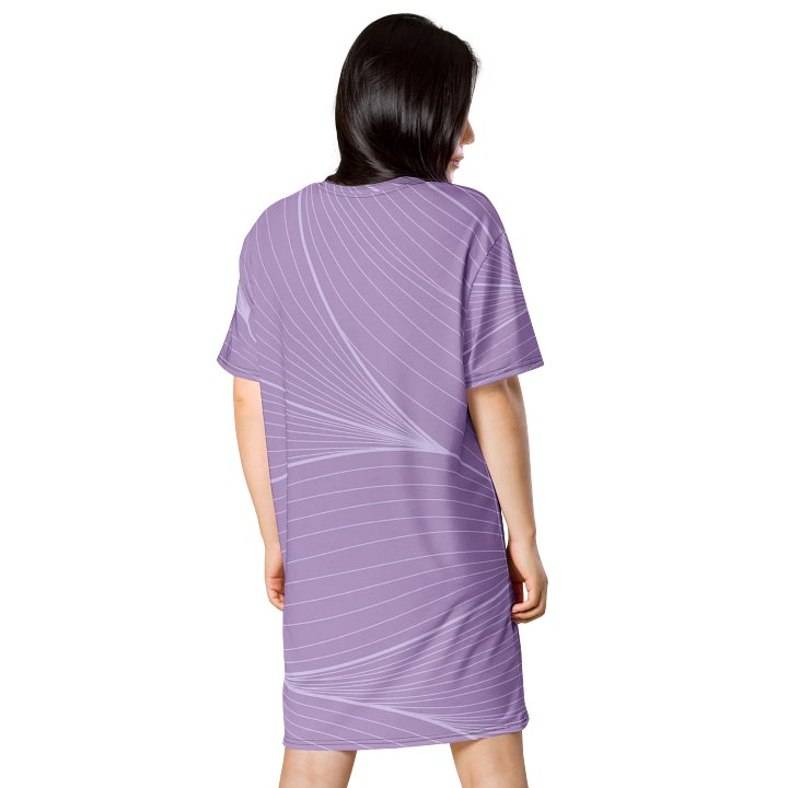 Stylish Purple Wave Oversized T-Shirt Dress - Exclusive TDSMUSIC Design product image (2)