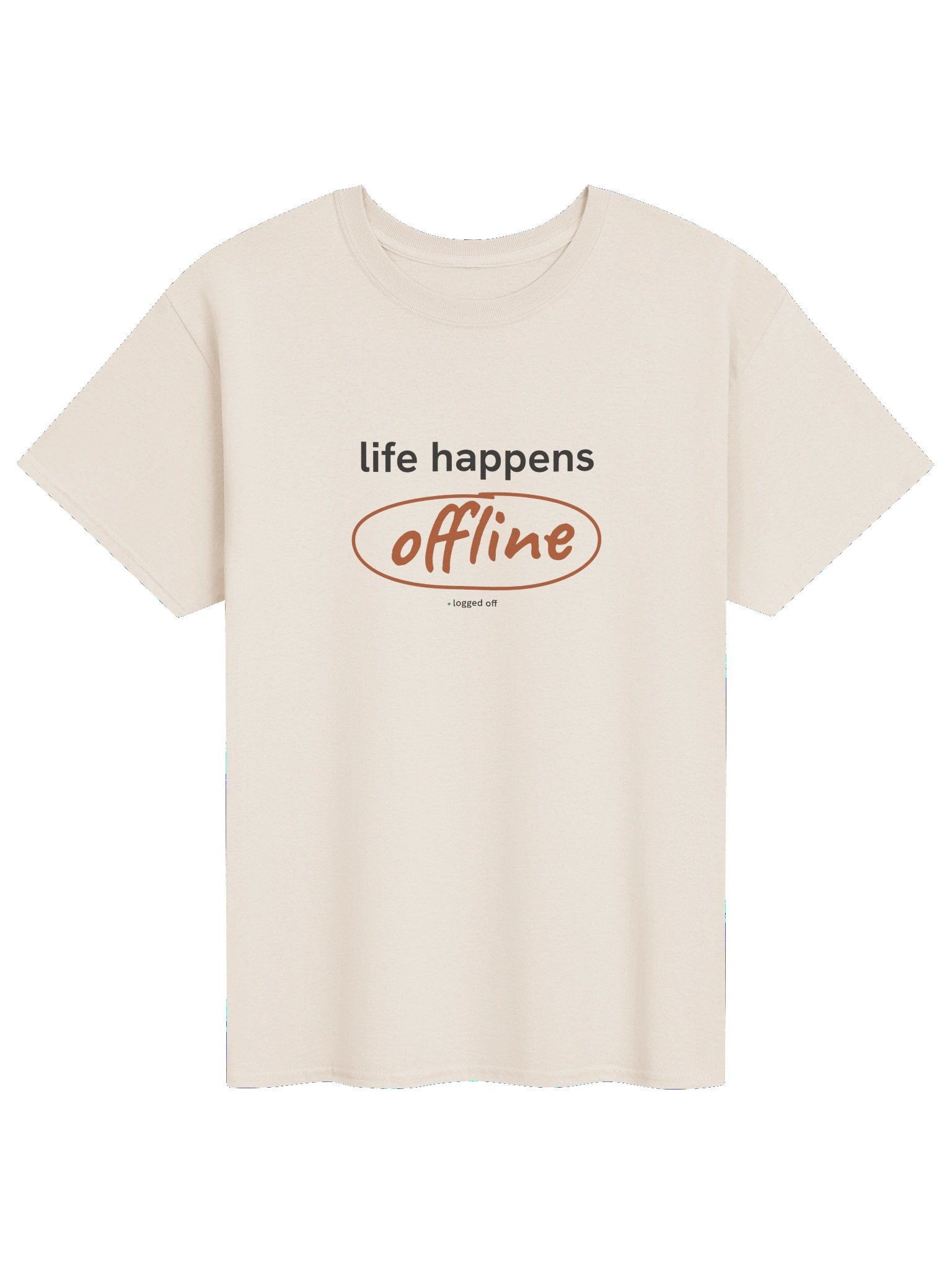 handwritten life happens offline shirt product image (1)