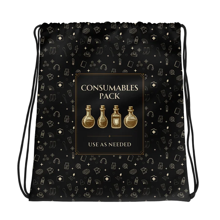 Consumables Pack Drawstring Bag | Chronic Illness Essentials Gym Sack product image (1)