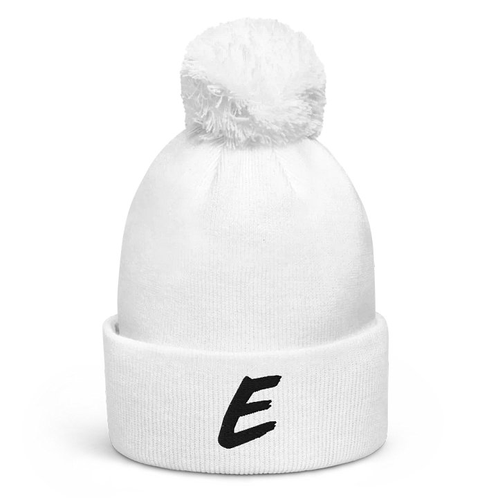 E Bobble Beanie White product image (1)