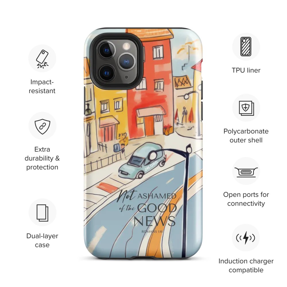 'Not Ashamed of the Good News' Town Village iPhone Tough Case product image (3)