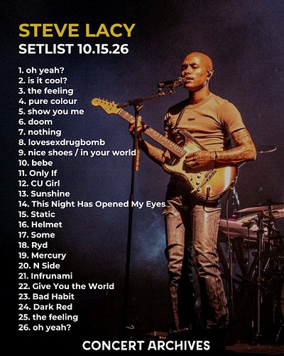 Recap: Steve Lacy’s Oh Yeah? Tour Update 🎸

October has been full of unforgettable moments on Steve Lacy’s Oh Yeah? Tour! 

F...
