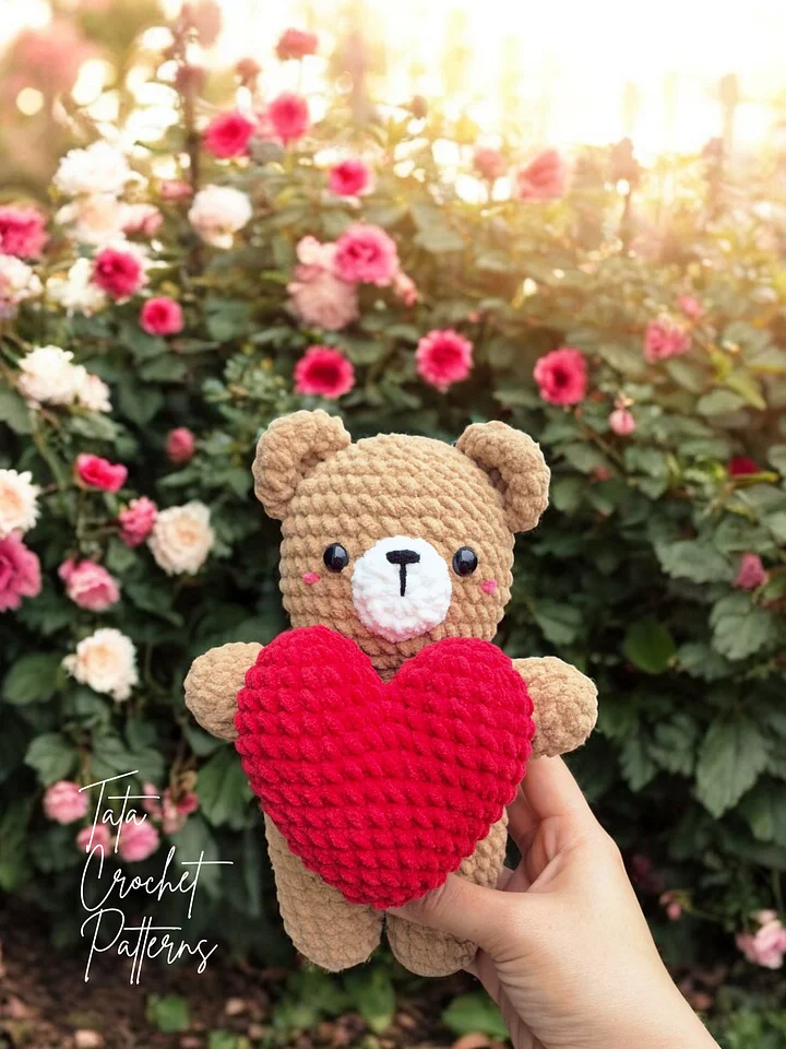 PDF Pattern -♡- Bear & Bunny Amigurumi Holding The Heart Crochet Pattern product image (2)