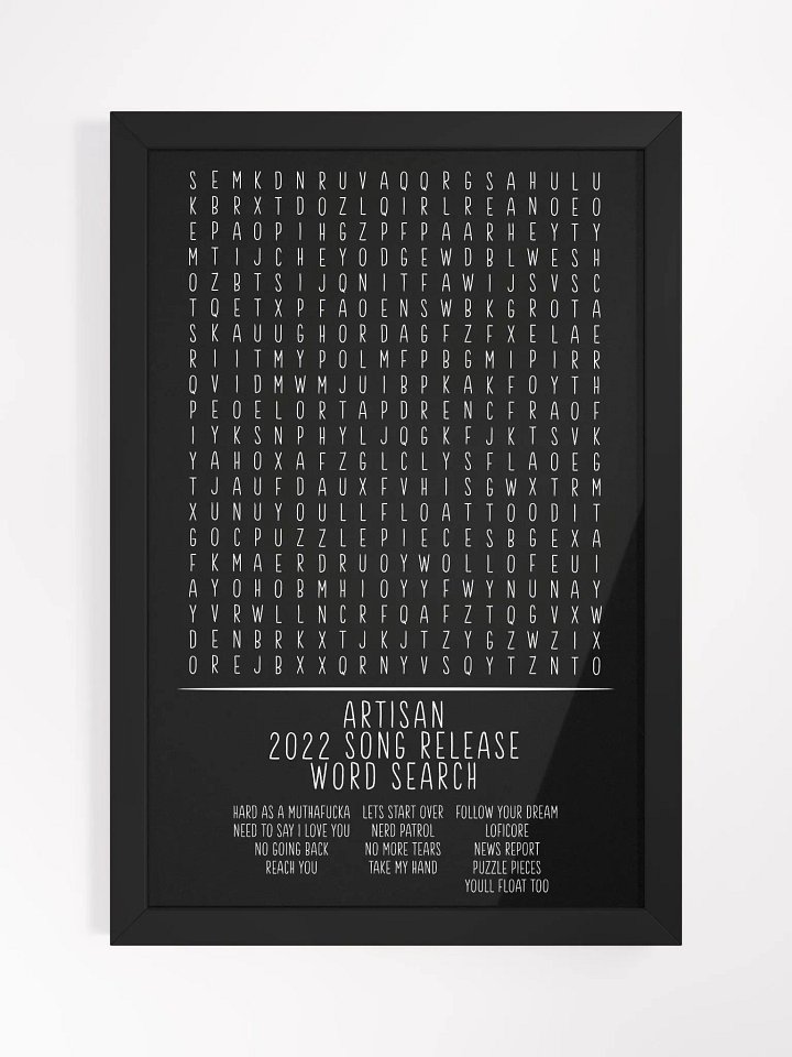 2022 Song Release Word Search Poster product image (1)