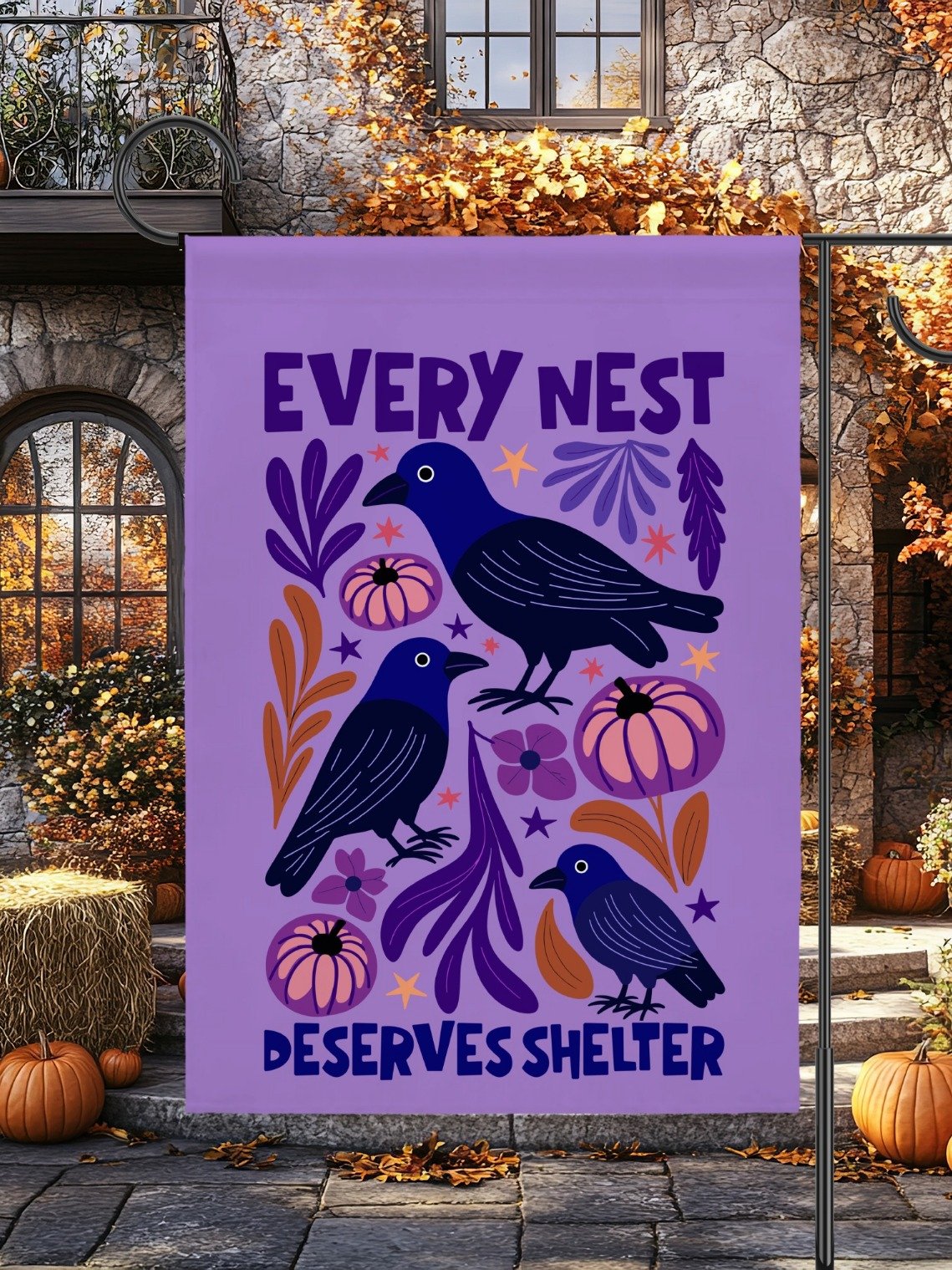 Democratic Socialist Halloween Raven Garden Flag product image (7)