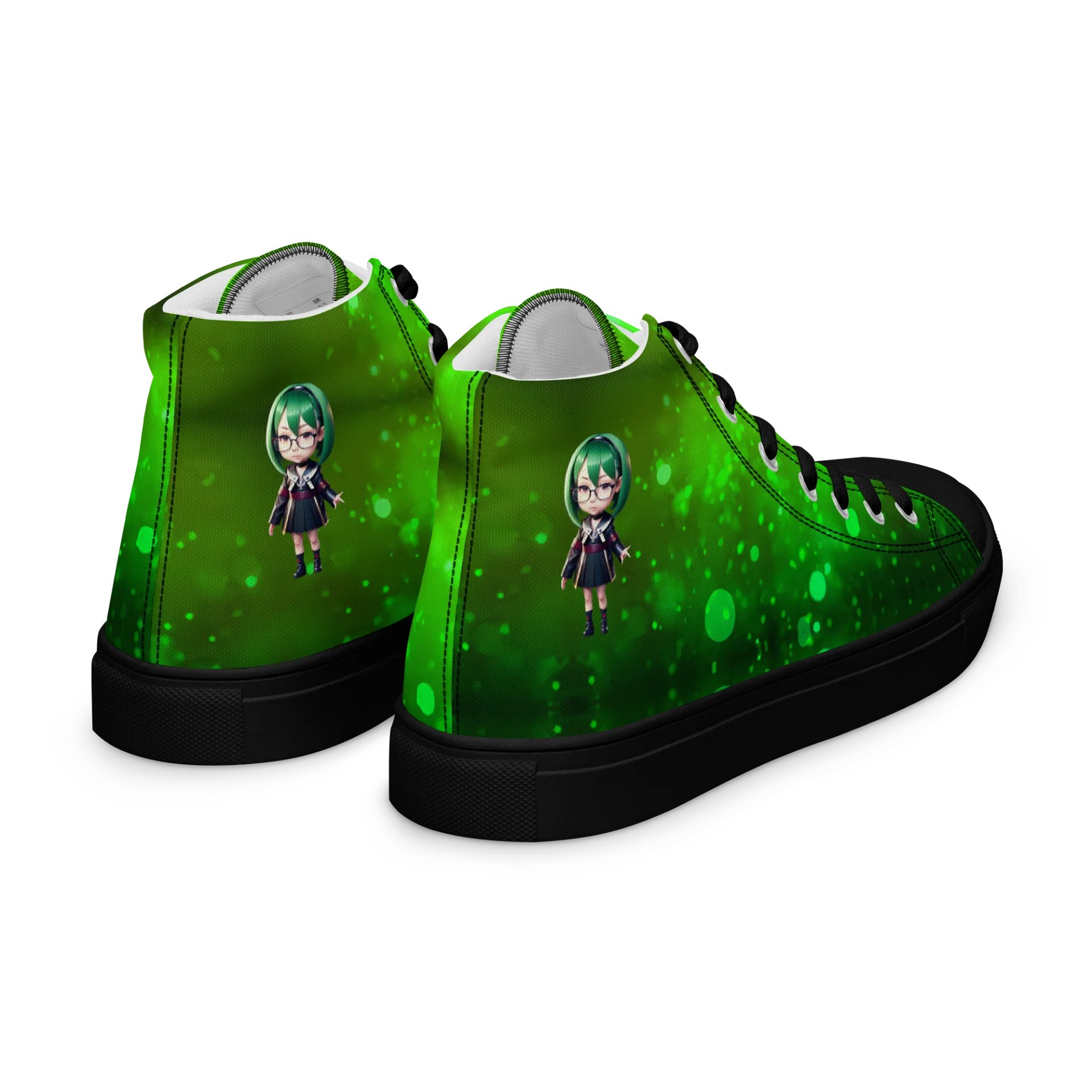 (Green CHIBI) K Women's High Top Canvas Shoes product image (7)