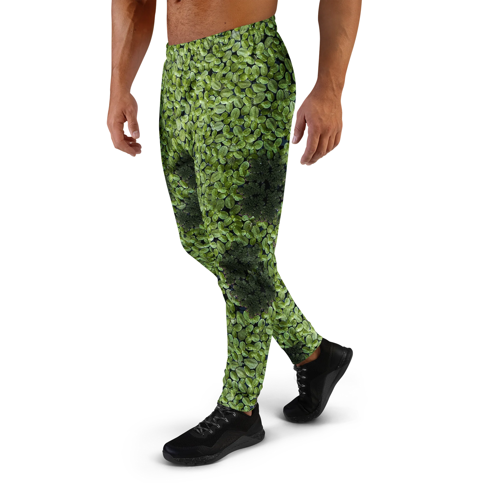 Verdant Life Men's All-Over Print Recycled Dark Emerald Foliage Joggers product image (1)