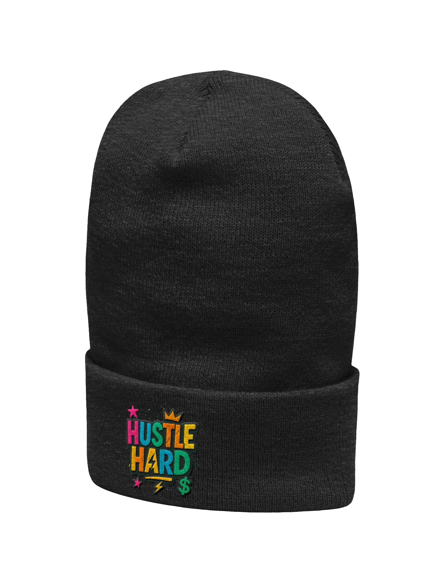 “Hustle Hard” Neon Graffiti Beanie – Street Energy Edition product image (2)