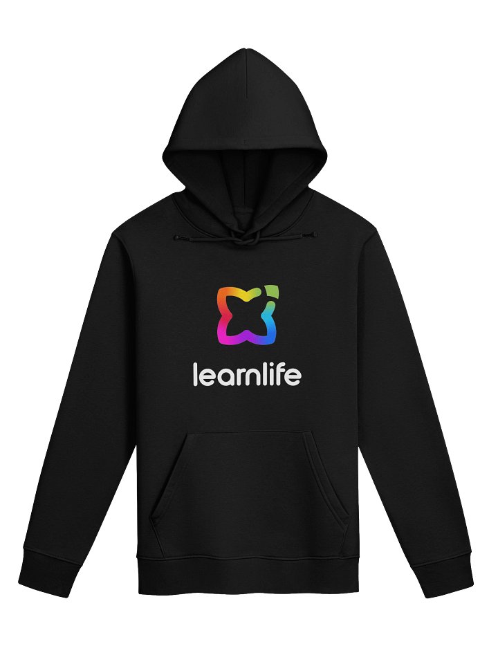 Adult/Teen Hoodie - Organic - Vertical Logo - Rainbow & White product image (1)