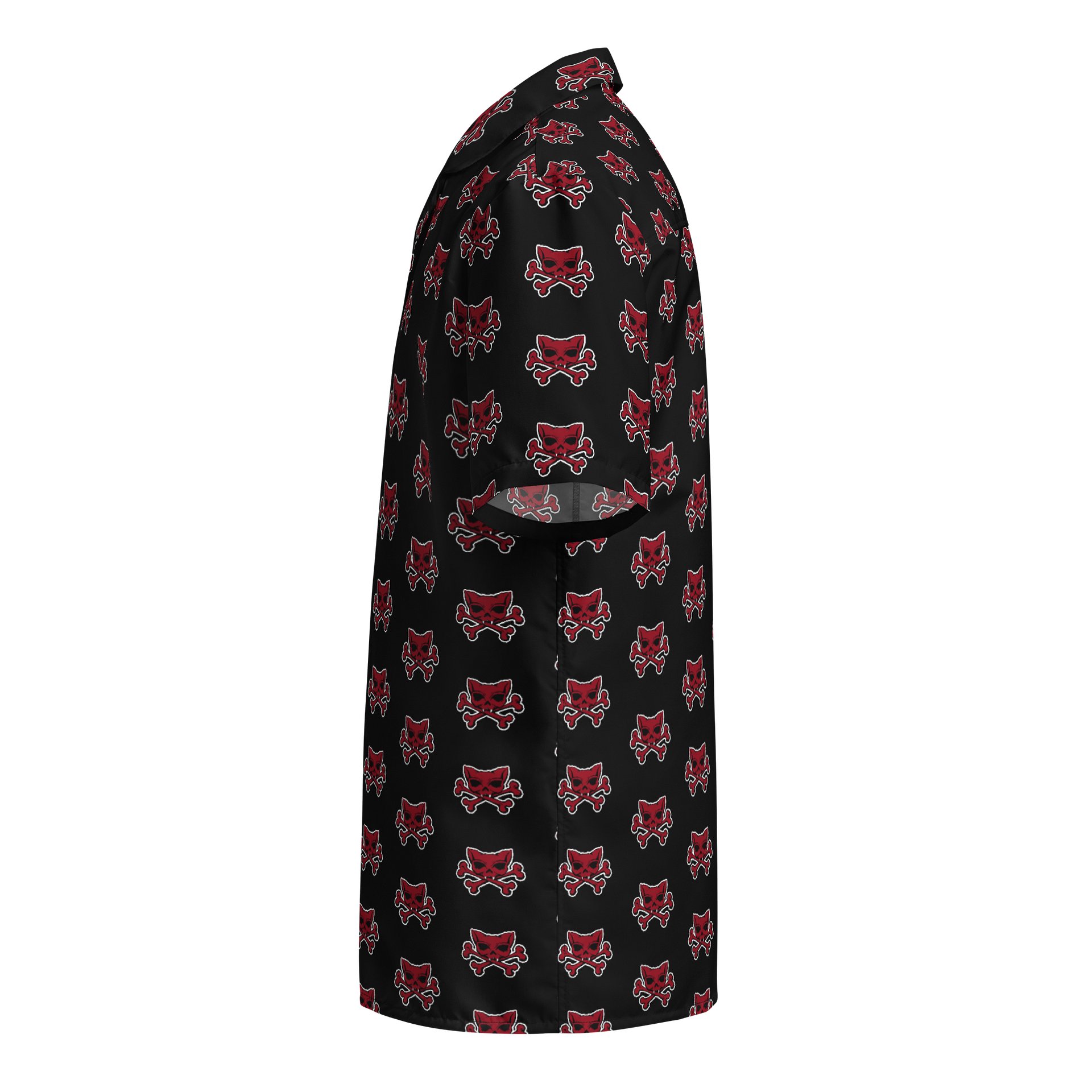 Red Kat Skull Designer Hawaiian Shirt product image (3)