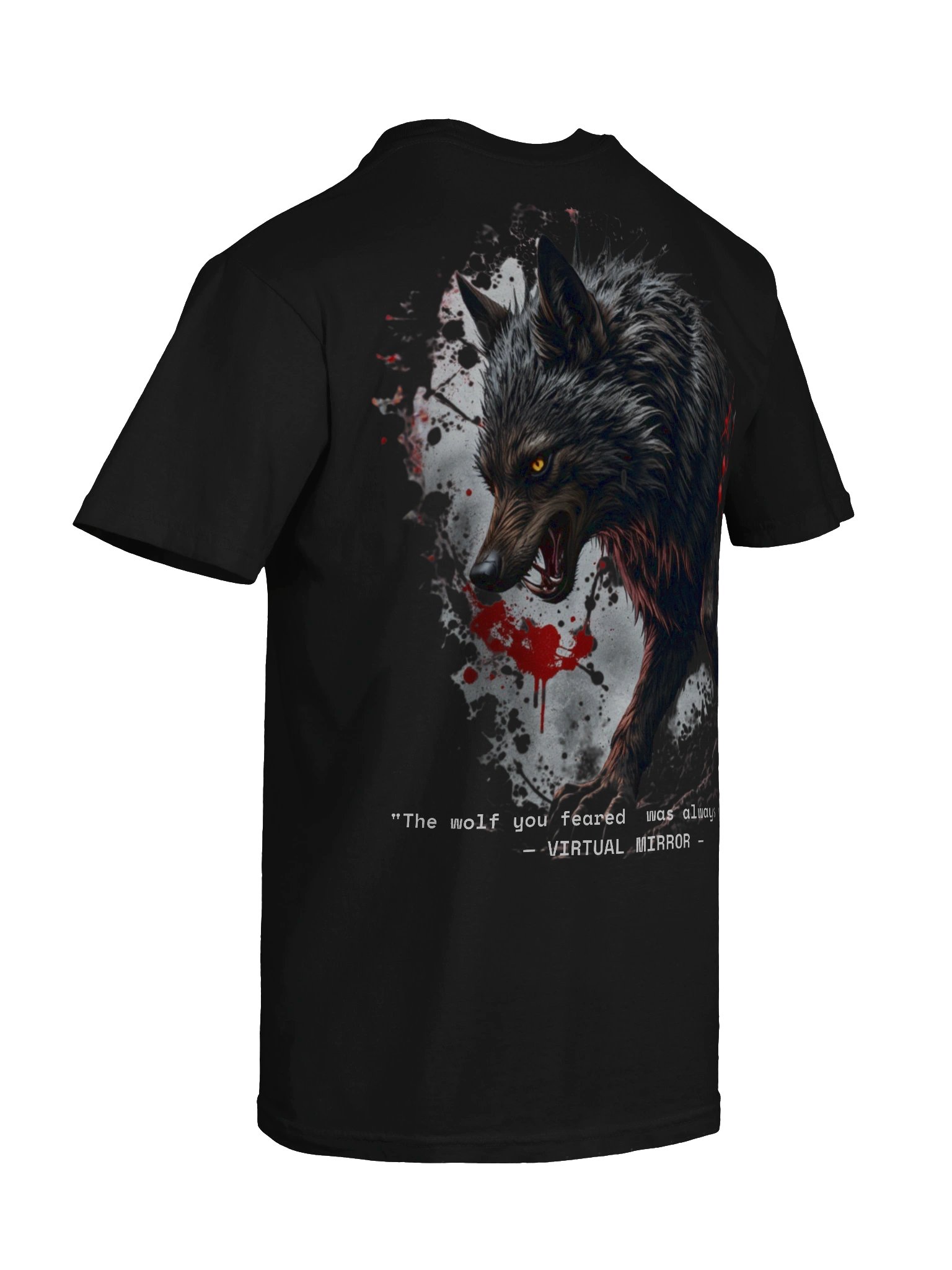 Virtual Mirror — The Wolf Within | Dark Aesthetic Back Print T-Shirt product image (8)
