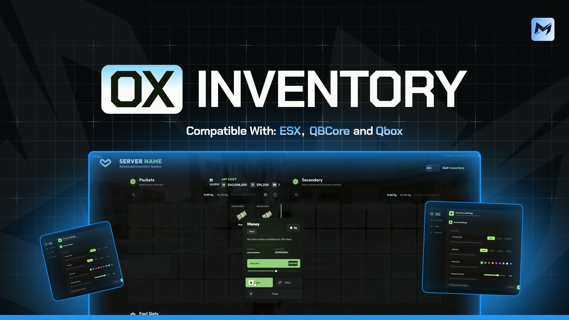 Ox-Inventory Rework | FiveM Script | Customizable | Rob/Rarity | ESX, QBox, QBCore product image (1)