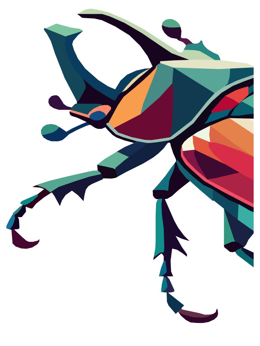 Free Geometric Beetle PNG Art - Transparent Background, Low Poly Insect Illustration product image (1)