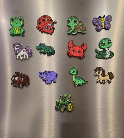 3D Printed Fridge Magnets, Cute Animal & Vehicle Designs, Handmade PLA Magnets, Kitchen or Locker Decor, Gift for All Ages, Kubby Kove product image (9)