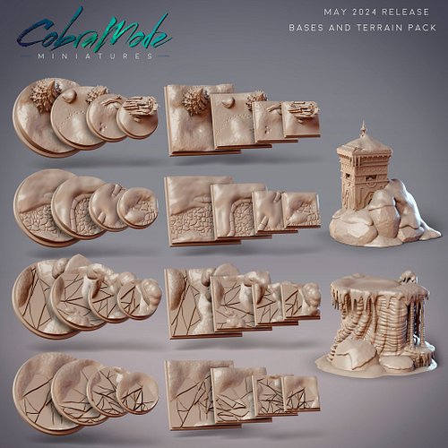 The May Bases and Terrain pack are focused on snowy landscapes, but many of the bases could also be used for sandy or dirt co...