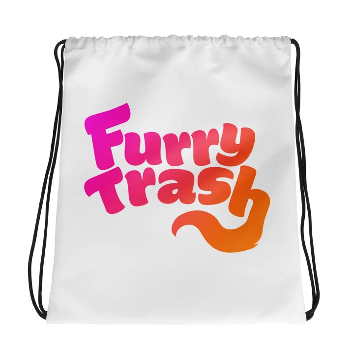 Furry Trash Drawstring Bag - Bubble Logo (Sunrise) product image (1)