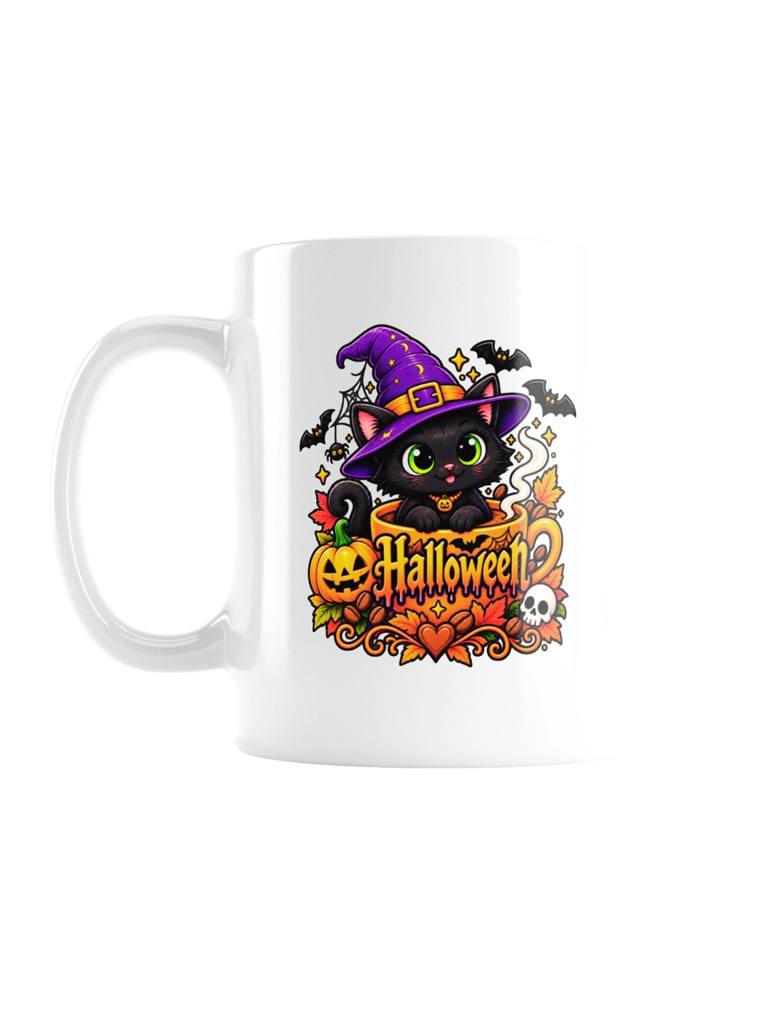 Black Cat Witch Halloween Coffee Mug – Spooky Coffee Lover product image (1)
