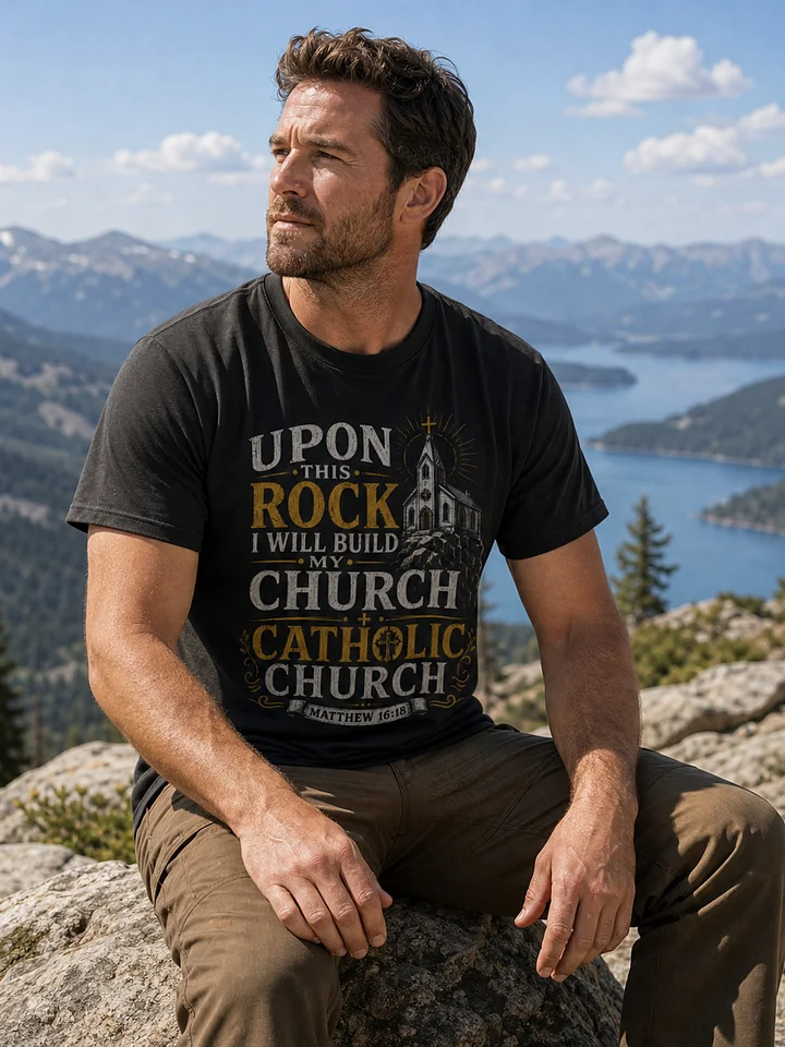 Upon This Rock Christian T-Shirt | Matthew 16:18 Scripture Tee | Kingdom Life Co. product image (1)