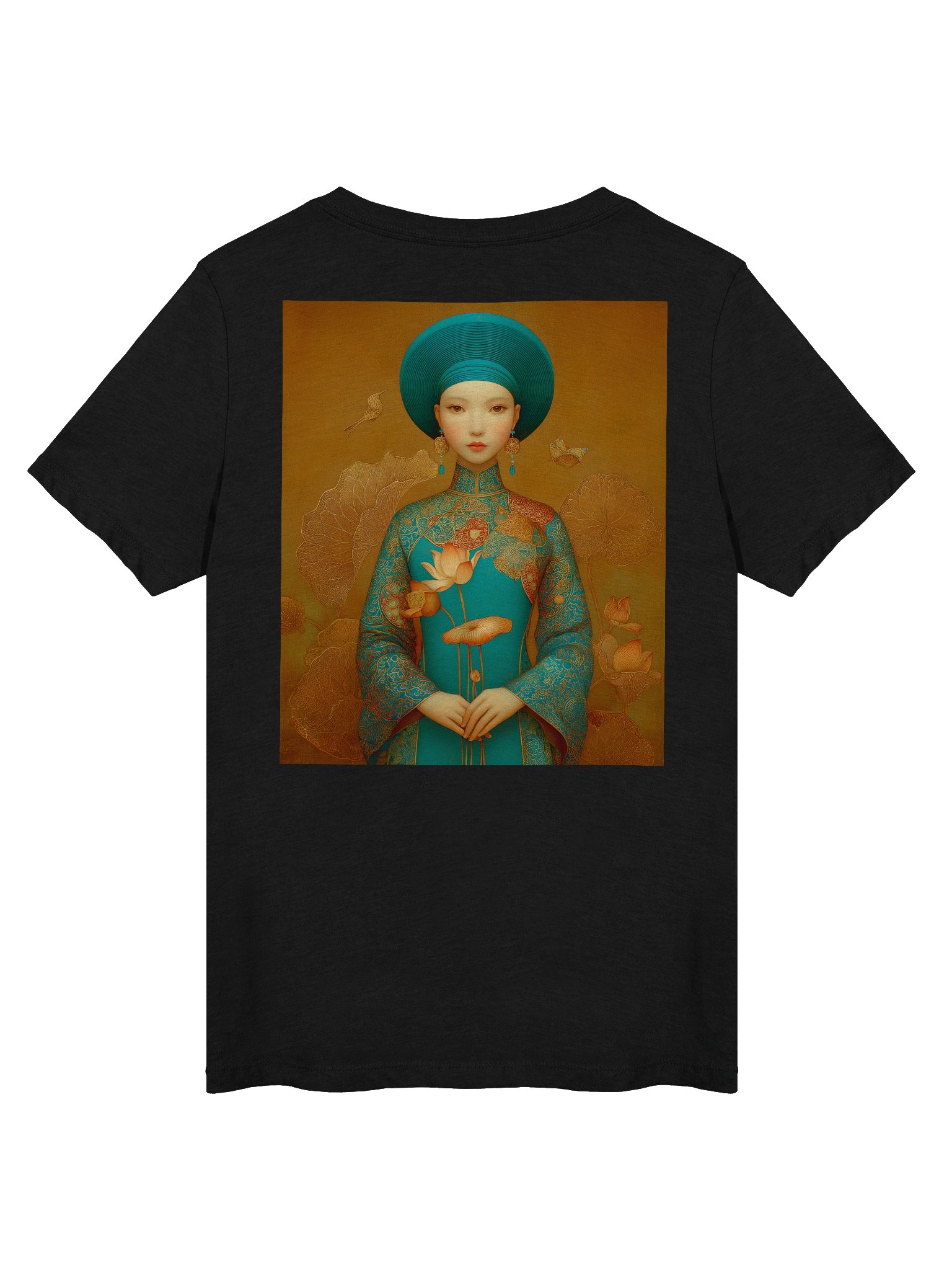 Teal Muse Portrait V-Neck Tee product image (2)
