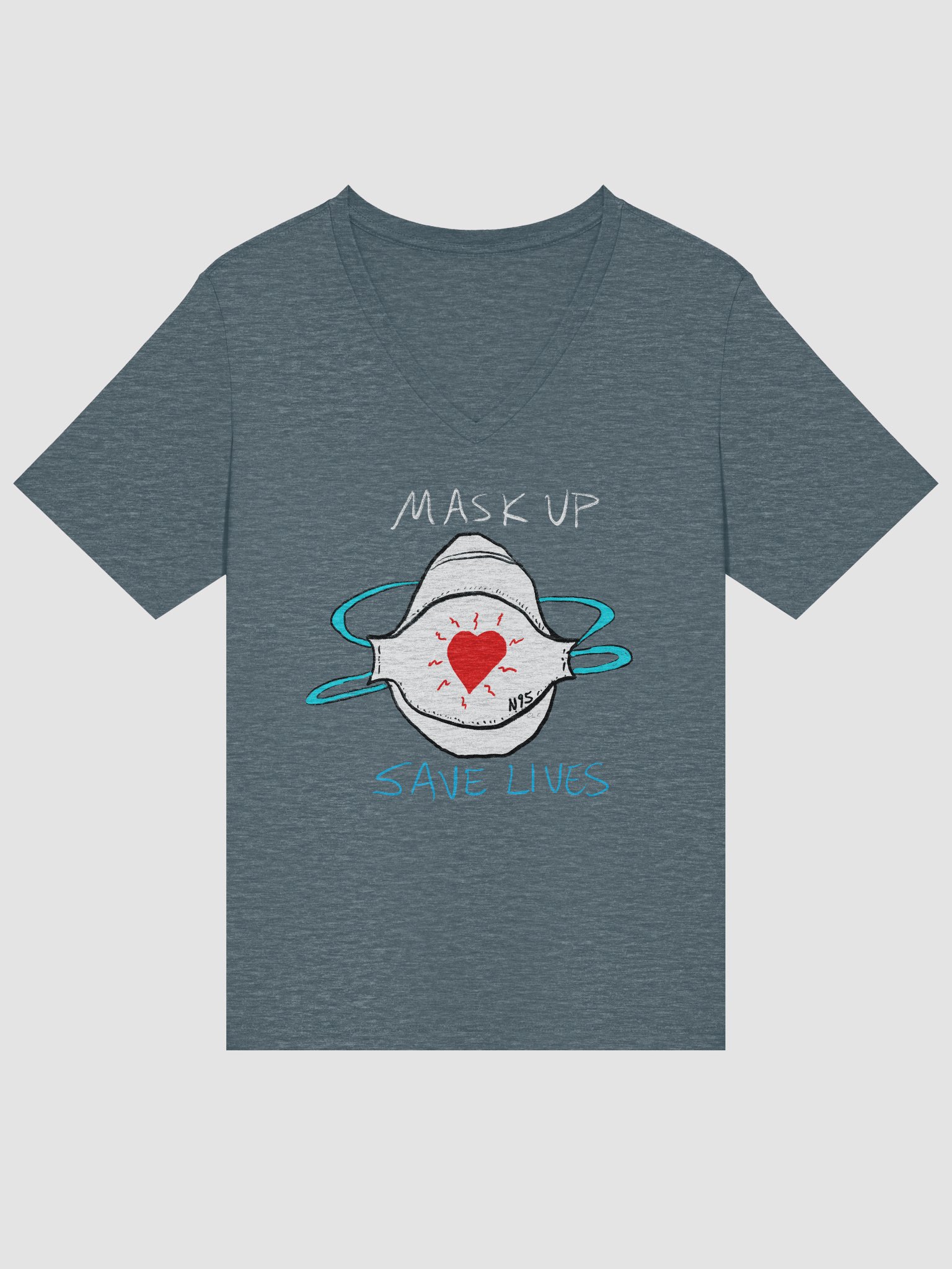 Mask Up Save Lives Relaxed V-Neck Tee product image (12)