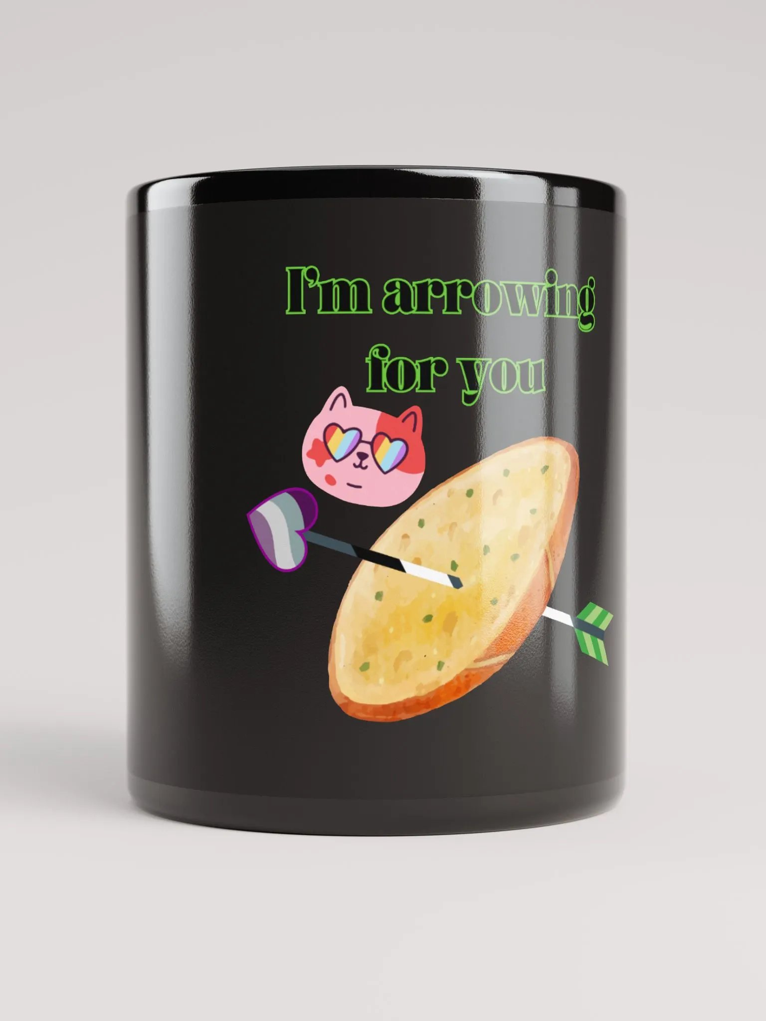 The Aroace Garlic Bread – Black Mug product image (1)