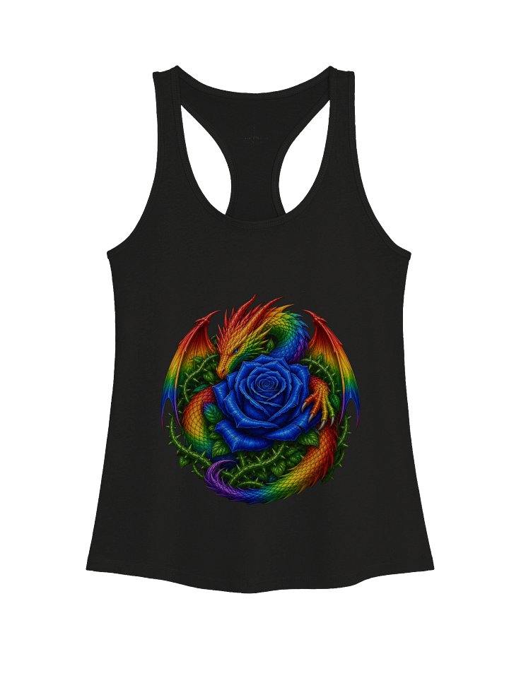 Rainbow Dragon Blue Rose Racerback Tank product image (5)