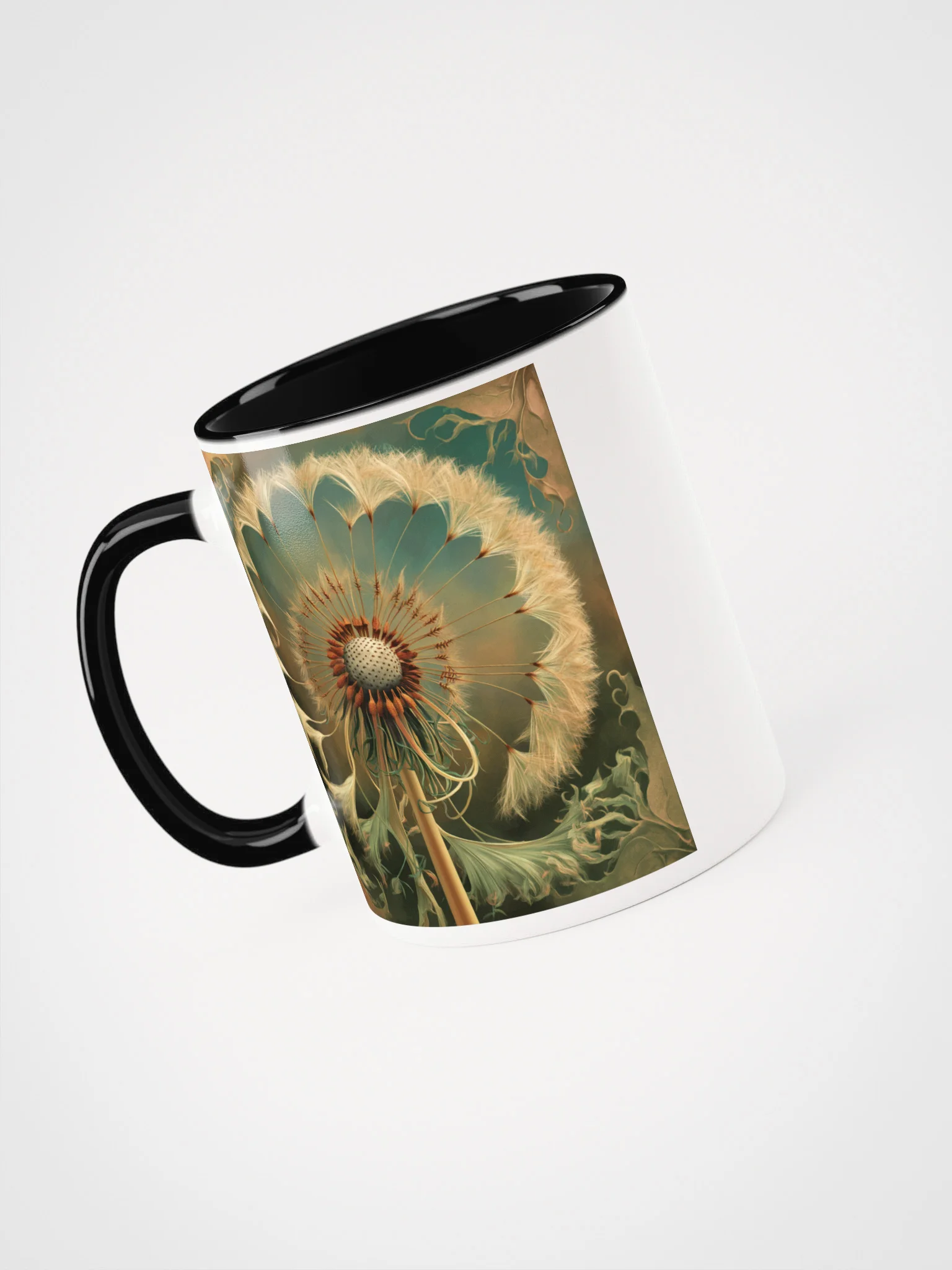 Golden Dandelion Art Nouveau Mug product image (3)