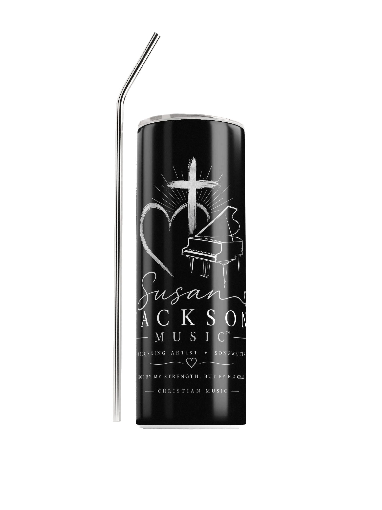 Susan Jackson Music Tumbler — Piano & Cross product image (1)