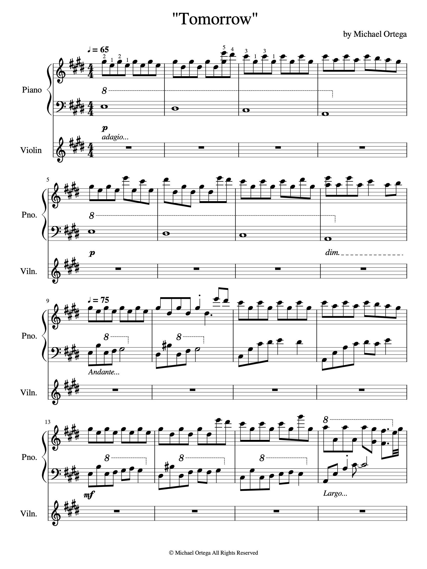 Tomorrow (Piano Score) product image (2)