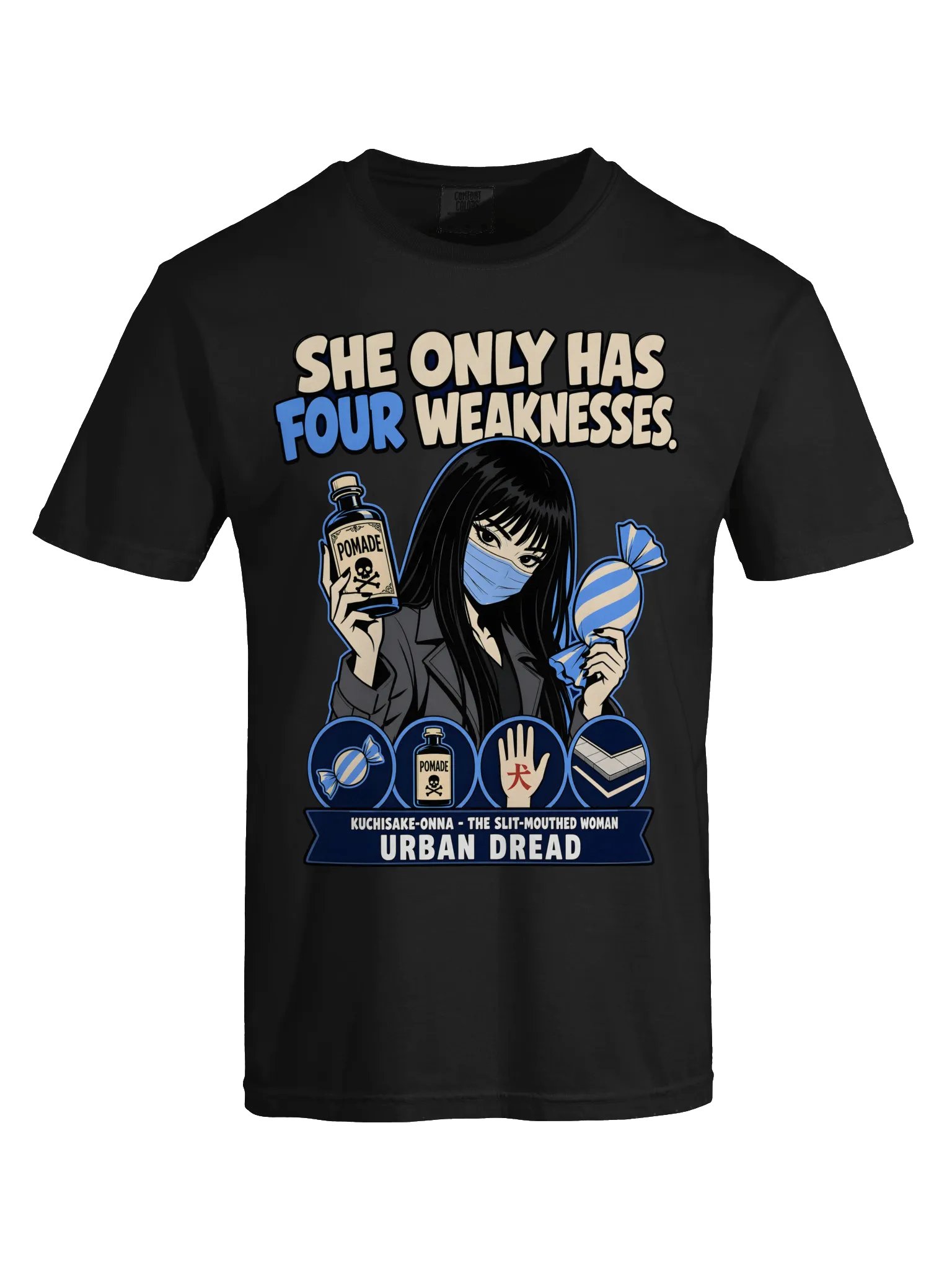 She Only Has Four Weaknesses — Kuchisake-Onna T-Shirt product image (4)