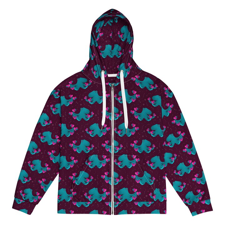 Octopus and Hearts Recycled Unisex Zip Hoodie product image (1)