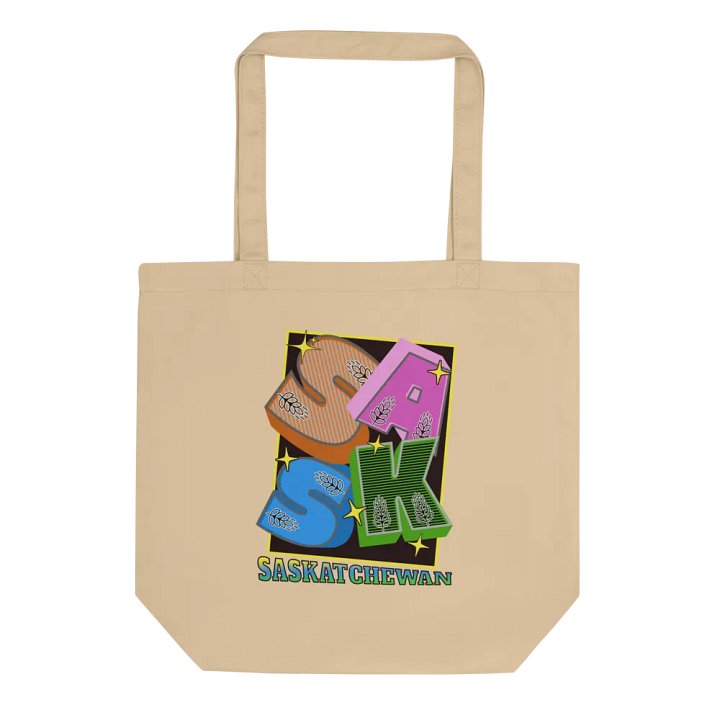 Sask Saskatchewan Block Letter Wheat Eco Tote product image (1)