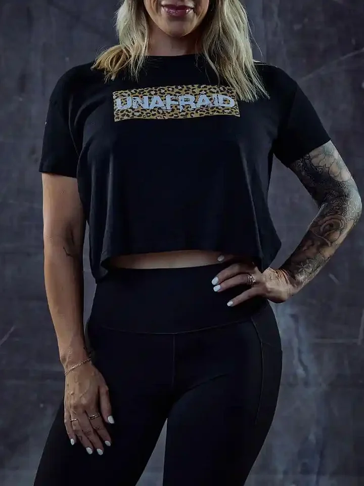UNAFRAID Leopard Print Crop Tee product image (1)
