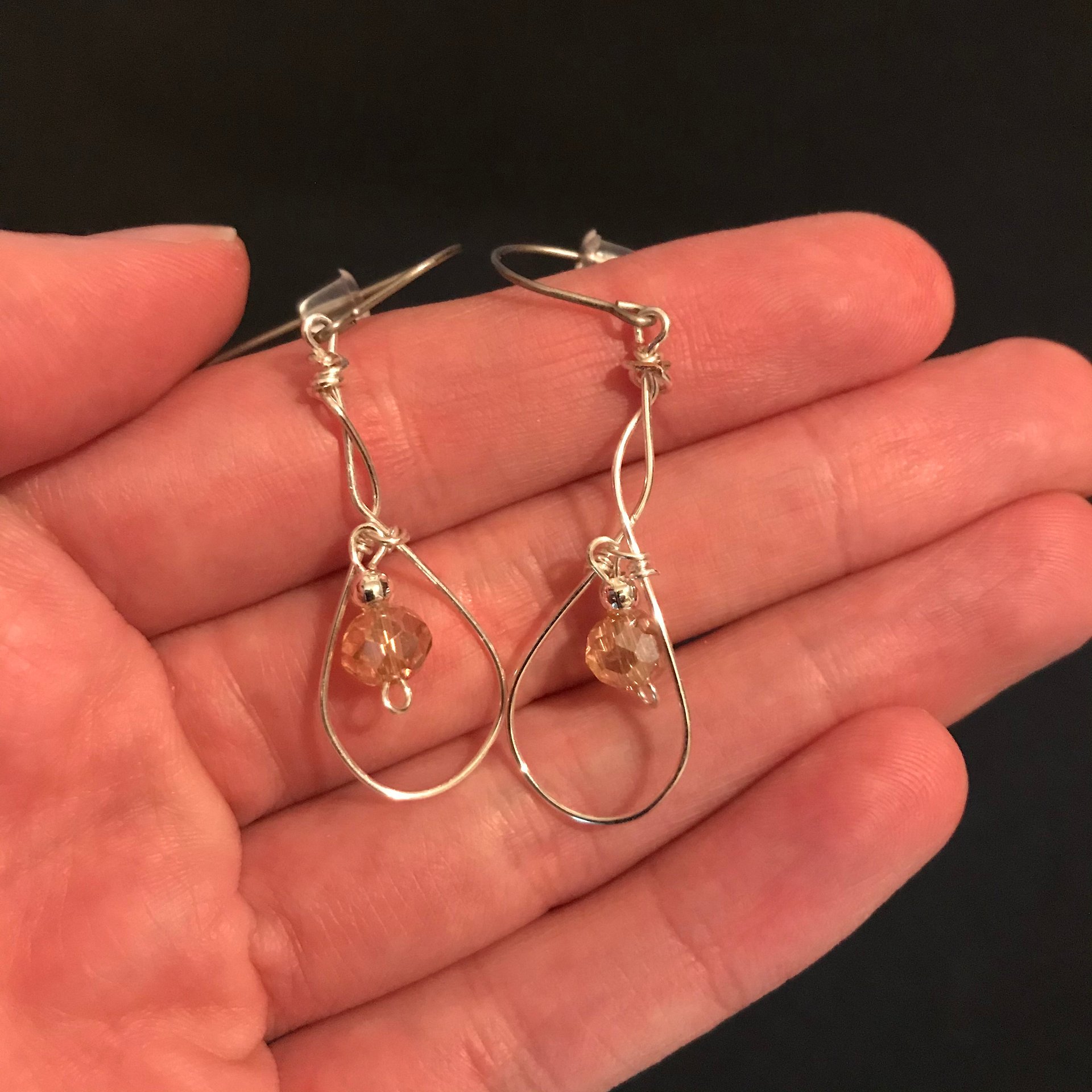 Small Silver Twist Gold Drop Earrings product image (1)